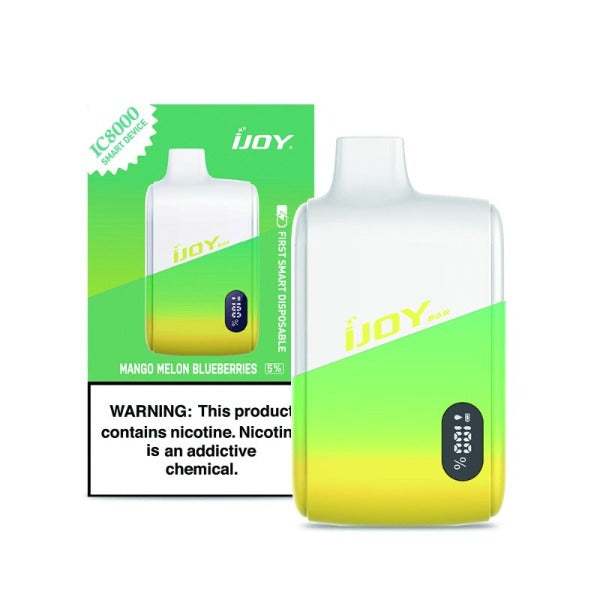 Best Deal iJoy Bar IC8000 8000 Puffs Rechargeable Disposable Vape 18mL Mango Melon Blueberries 