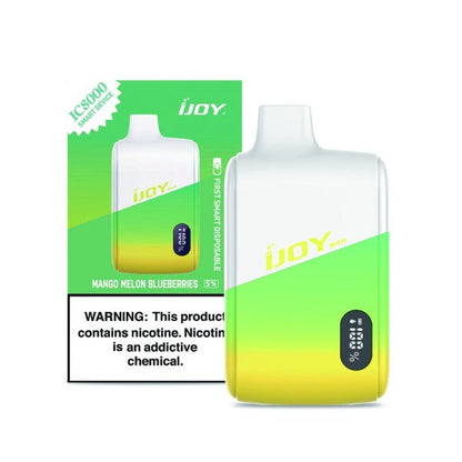 Best Deal iJoy Bar IC8000 8000 Puffs Rechargeable Disposable Vape 18mL Mango Melon Blueberries 
