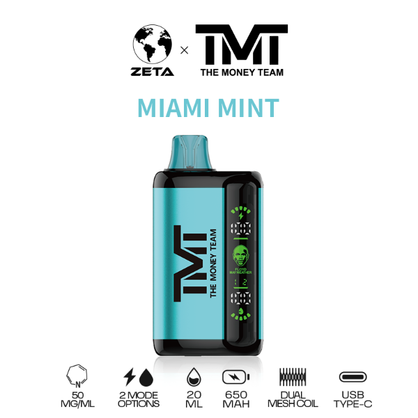 Best Deal TMT by Floyd Mayweather 15,000 Puffs Disposable Vape 20mL Miami Mint