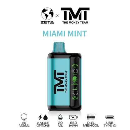 Best Deal TMT by Floyd Mayweather 15,000 Puffs Disposable Vape 20mL Miami Mint