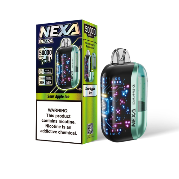 Best Deal Nexa Ultra 50,000 Puffs Disposable Vape 20mL - Sour Apple Ice
