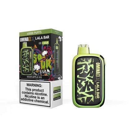 Best Deals - OMINA Bar x Lala Bar 40,000 Puffs Disposable - Sour Apple Ice (Ice + Sour)