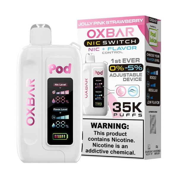 OXBAR x Pod Juice NIC Switch 35,000 Puff Disposable Jolly Pink Strawberry