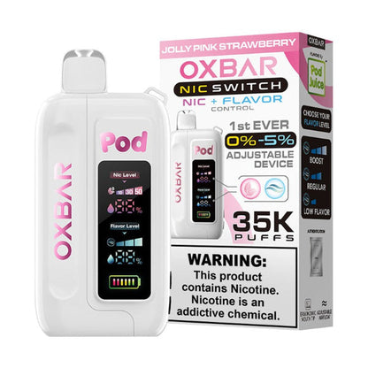 OXBAR x Pod Juice NIC Switch 35,000 Puff Disposable Jolly Pink Strawberry