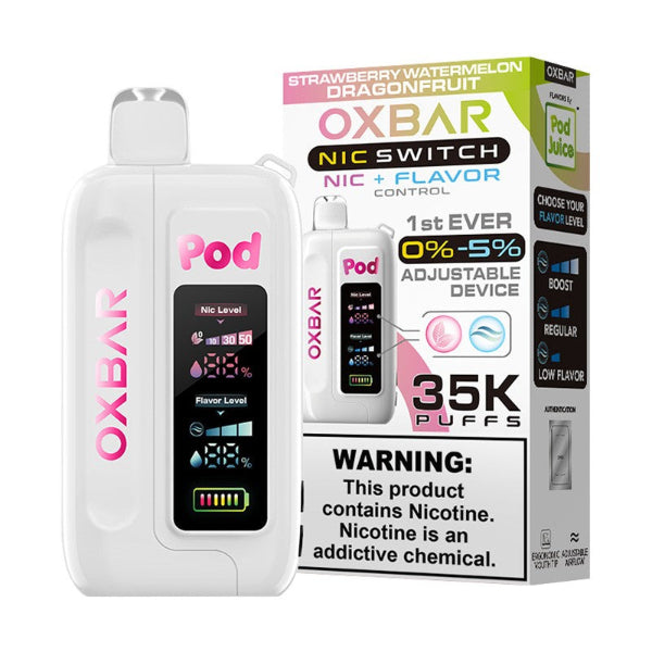 OXBAR x Pod Juice NIC Switch 35,000 Puff Disposable Strawberry Watermelon Dragonfruit