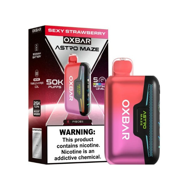 Best Deal OXBAR Astro Maze 50,000 Puffs Disposable Vape - Sexy Strawberry