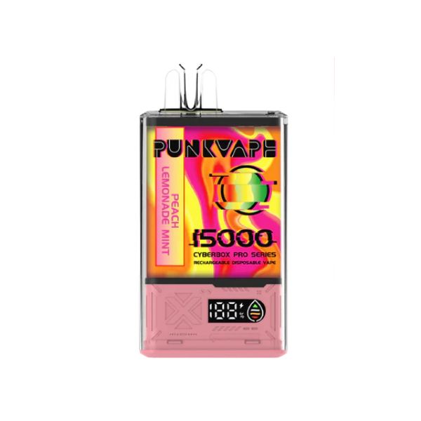 Best Deal PunkVape Cyber Box 15,000 Puffs Disposable Vape - Peach Lemonade Mint