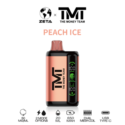   Best Deal TMT by Floyd Mayweather 15,000 Puffs Disposable Vape 20mL Peach Ice