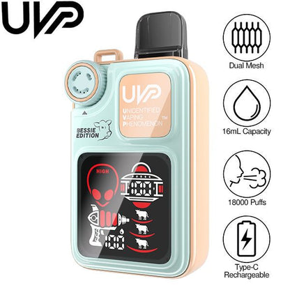 Best Deal UVP Bessie Edition 18K Puff Rechargeable Vape 16mL Peach Ice