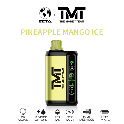 Best Deal TMT by Floyd Mayweather 15,000 Puffs Disposable Vape 20mL Pineapple Mango Ice