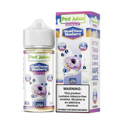 Pod Juice Glazed Donut Blueberry 100mL Vape Juice Best Flavor Glazed Donut Blueberry