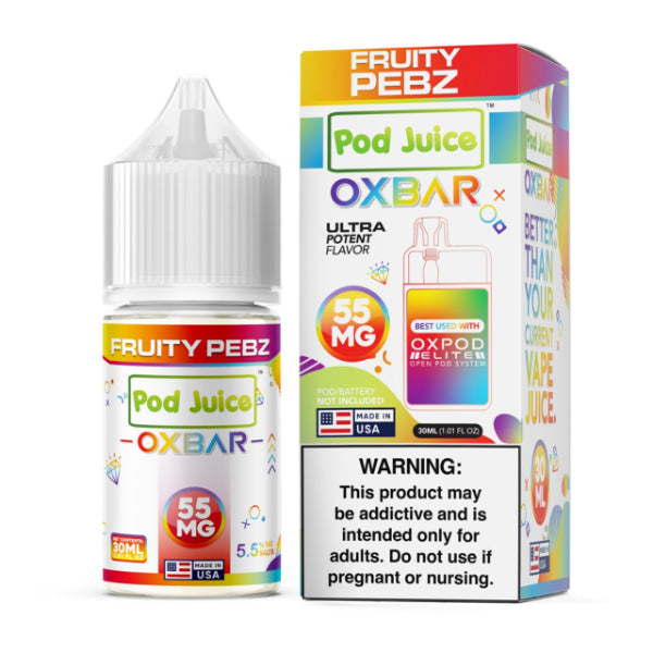 Pod Juice x OXBAR Salt E-Liquid 30mL Fruity Pebz