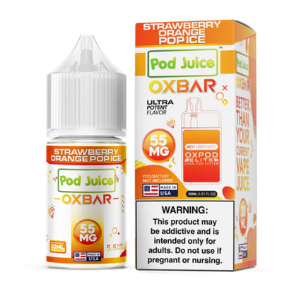 Pod Juice x OXBAR Salt E-Liquid 30mL  Strawberry Orange Pop Ice
