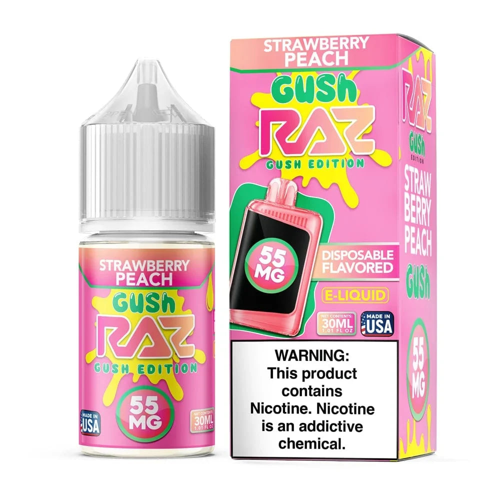 Pod Juice X RAZ Salt Nic - Strawberry Peach Gush - 30mL