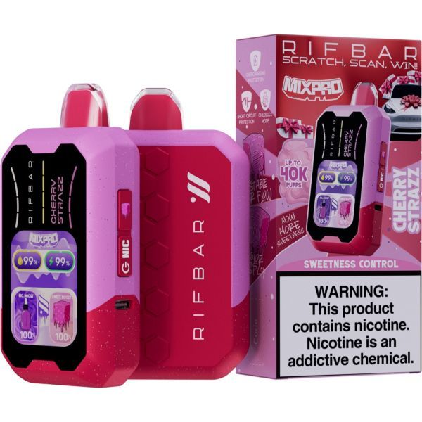 Best Deals - Rifbar MixPro 40K Puffs Disposable - Cherry Strazz