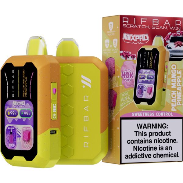 Best Deals - Rifbar MixPro 40K Puffs Disposable - Peach Mango Pineapple