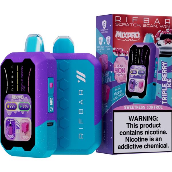 Best Deals - Rifbar MixPro 40K Puffs Disposable - Triple Berry Ice