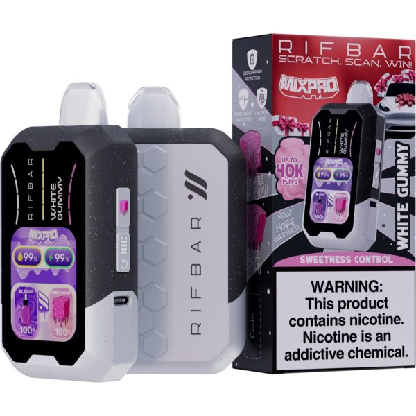 Best Deals - Rifbar MixPro 40K Puffs Disposable - White Gummy