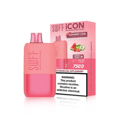 Best Deal SWFT Icon 7500 Puffs Ceramic 17mL Disposable Vape Watermelon Appleberry