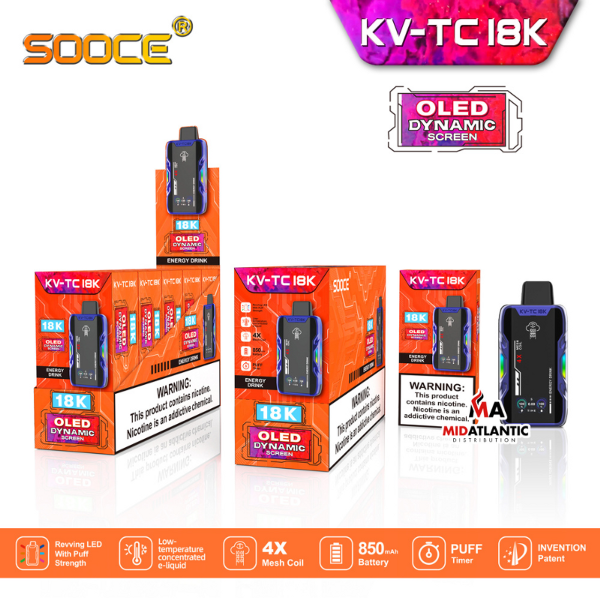 Best Deal SOOCE KV-TC18K Disposable Vape Energy Drink