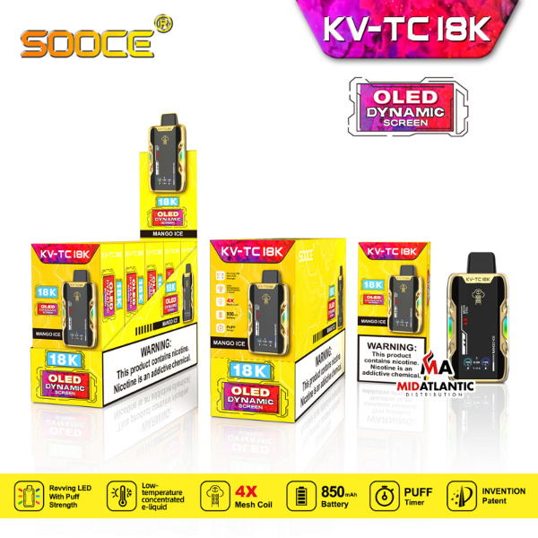 Best Deal SOOCE KV-TC18K Disposable Vape Mango Ice