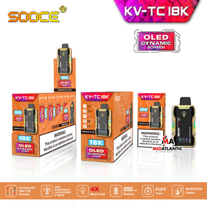 Best Deal SOOCE KV-TC18K Disposable Vape Pineapple Ice