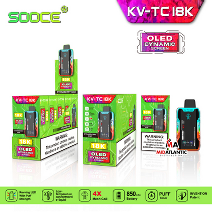 Best Deal SOOCE KV-TC18K Disposable Vape Strawberry Kiwi