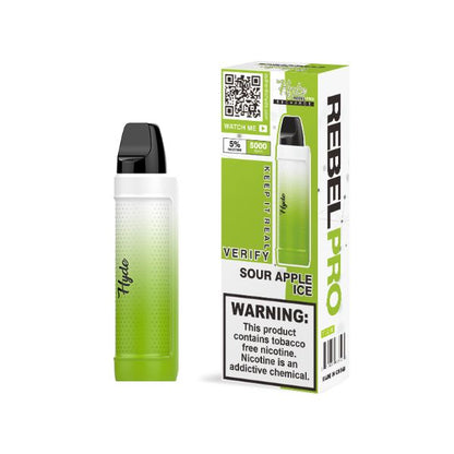 Hyde Rebel PRO 5000 Puffs Single Disposable Vape 11mL Best Flavor Sour Apple Ice