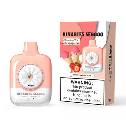 Best Deal HorizonTech Binaries Cabin SE6000 Recharge Vape 12mL Strawberry Ice Cream