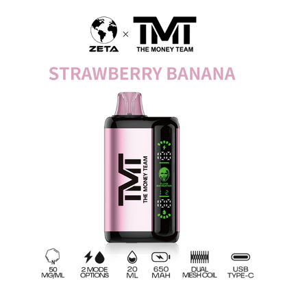 Best Deal TMT by Floyd Mayweather 15,000 Puffs Disposable Vape 20mL Strawberry Banana