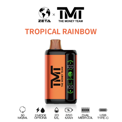   Best Deal TMT by Floyd Mayweather 15,000 Puffs Disposable Vape 20mL Tropical Rainbow
