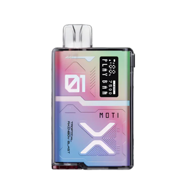 Best Deal Moti Play Bar 7500 Puffs Disposable Vape 14mL Tropical Rainbow Blast