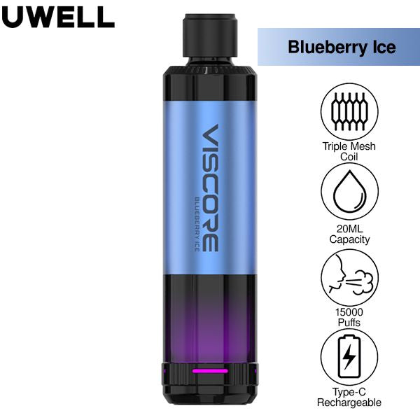 Uwell Viscore Tri15000 Disposable Vape Blueberry Ice