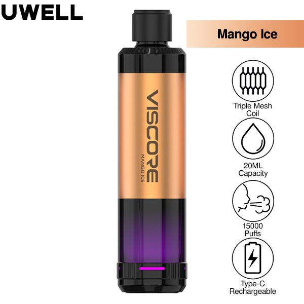 Uwell Viscore Tri15000 Disposable Vape Mango Ice
