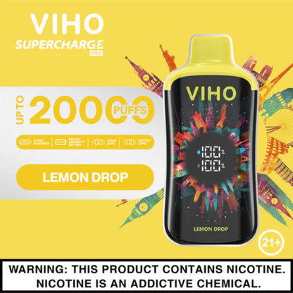 VIHO Supercharge PRO 20K Disposable Vape Lemon Drop