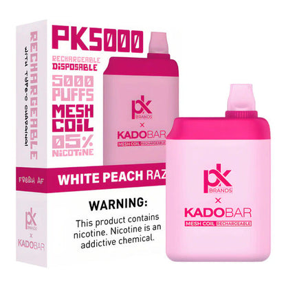 Best Deal Pod King x Kado Bar PK5000 Disposable Vape 13mL White Peach Razz