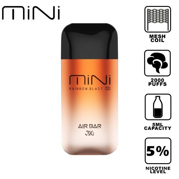 Air Bar Mini 2000 Puffs Disposable Vape 10 Pack 5mL Best Flavor Rainbow Blast