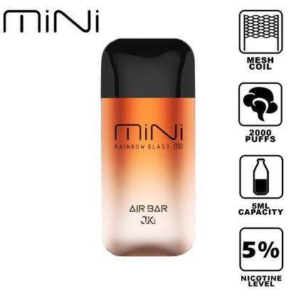 Air Bar Mini 2000 Puffs Disposable Vape 10 Pack 5mL Best Flavor Rainbow Blast