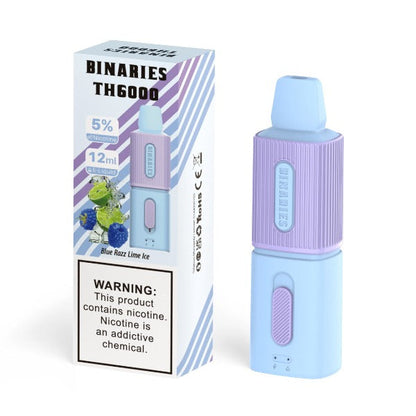 Best Deal HorizonTech Binaries Cabin TH6000 Puffs Disposable Vape 12mL Blue Razz Lime Ice