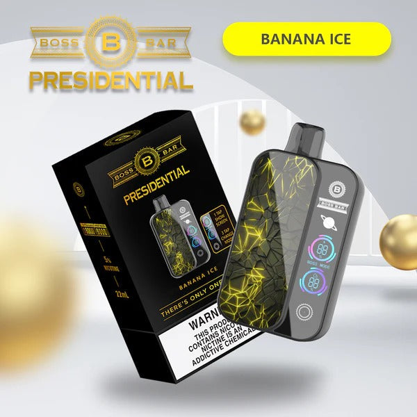 Best Deal Boss Bar Presidential 18000 Puffs Rechargeable Disposable 5-Pack - Banana Ice