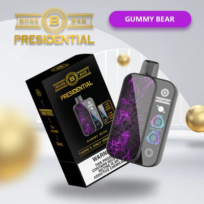 Best Deal Boss Bar Presidential 18000 Puffs Rechargeable Disposable 5-Pack - Gummy Bear