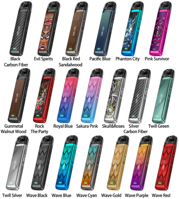 Lost Vape Ursa Nano 18w Pod Vape Kit Best Colors Black Carbon Fiber Evil Spirits Black Red Sandalwood Pacific Blue Phanton City Pink Survivor Gunmetal Walnut Wood Rock The Party Royal Blue Sakura Pink Skull&Roses Silver Carbon Fiber Twill Green Twill Silver Wave Black WAve Blue Wave Cyan Wave Gold Wave Purple Wave Red