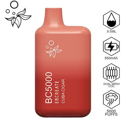 Elf EBCREATE BC5000 Disposable Vape Best Flavor Cuba Cigar