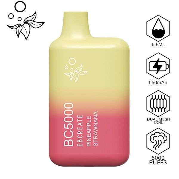 Elf EBCREATE BC5000 Disposable Vape Best Flavor Pineapple Strawnana