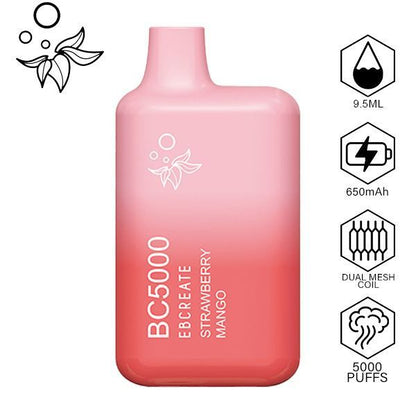 Elf EBCREATE BC5000 Disposable Vape Best Flavor Strawberry Mango