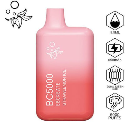 Elf EBCREATE BC5000 Disposable Vape Best Flavor Strawlemon Ice