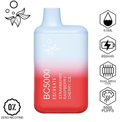 Best Deal Elf EBCREATE BC5000 ZERO Disposable Vape  9.5mL Strawberry Raspberry Cherry Ice