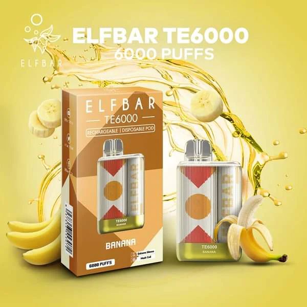 ElfBar TE6000 Puff Recharge Vape Best Flavor Banana