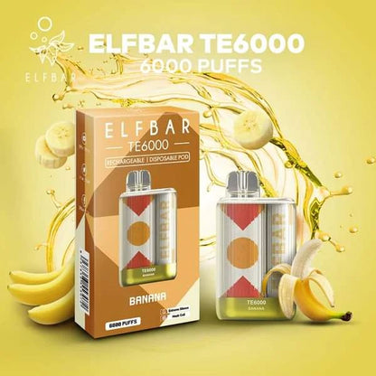 ElfBar TE6000 Puff Recharge Vape Best Flavor Banana