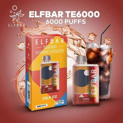 ElfBar TE6000 Puff Recharge Vape Best Flavor Cola Ice